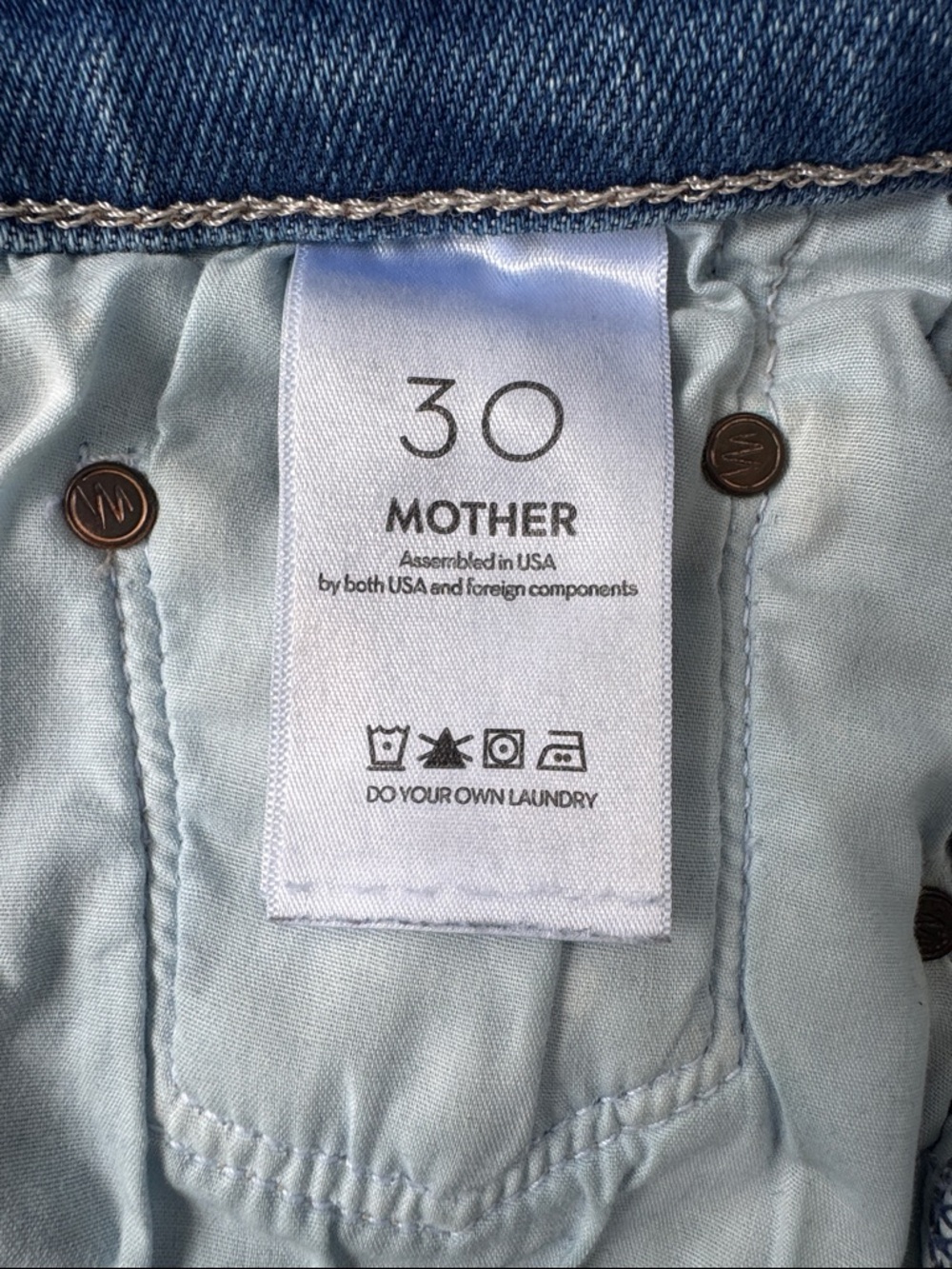 MOTHER The Insider Crop Step Fray Work Hard Play Hard Size 30 - Picture 9 of 14
